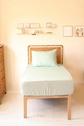 MOOSH Tek Kişilik Lastikli Çarşaf Takımı | 30 cm yükseklik | Düz Renk | Pamuklu - 11