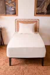 MOOSH Tek Kişilik Lastikli Çarşaf Takımı | 30 cm yükseklik | Düz Renk | Pamuklu - 9