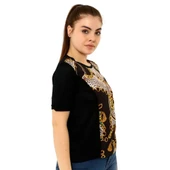 Kumaş Baskılı Triko Bluz - 2