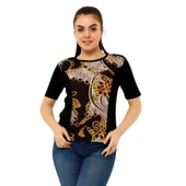 Kumaş Baskılı Triko Bluz - 1