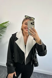 Wool İçi Teddy Mini Ceket - EKRU - 1