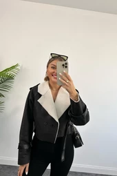 Wool İçi Teddy Mini Ceket - EKRU - 8