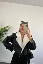 Wool İçi Teddy Mini Ceket - EKRU - 9