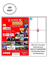 Tanex Tw-2204 105X148,5 Mm Lazer Etiket 100 Adet - 1