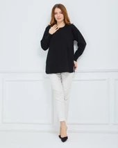 Kadın Triko Kışlık Orta Yaş Günlük Anne Bluz Kazak - 5