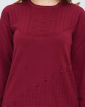 Kadın Triko Kışlık Orta Yaş Günlük Anne Bluz Kazak - 11