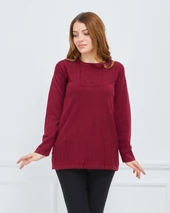 Kadın Triko Kışlık Orta Yaş Günlük Anne Bluz Kazak - 8