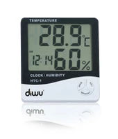 Diwu HTC-1 Saatli Nem Ölçer ve Termometre - 1
