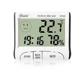 Diwu DC102 İç Mekan  Termometre Nem Ölçer Saat 5 Yıl Garantili - 2