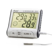 Diwu DC103 İç Dış Max-Min Prob Termometre Nem Ölçer 5 Yıl Garantili - 1