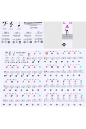 Piyano Öğrenme Etiketleri Renkli 88 Parça Sticker - 2