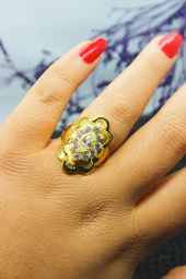 Cigold 22 Ayar Taşlı Yüzük OA-19K2YZK0781054894 - 3
