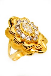 Cigold 22 Ayar Taşlı Yüzük OA-19K2YZK0781054894 - 1