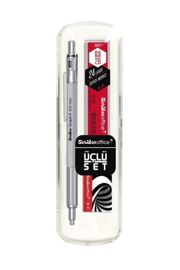 Scrikss Kurşun Gri Graph-x 0.5 mm Kalem Silgi Uç Seti