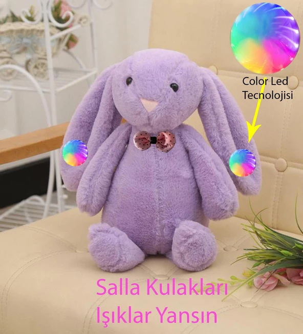 LED IŞIKLI, Uyku Arkadaşı Uzun Kulak Bunny Peluş Tavşan 65cm - 8