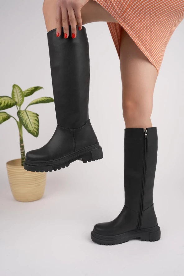 Muggo BERY Kadın Kalın Taban Çizme - 8