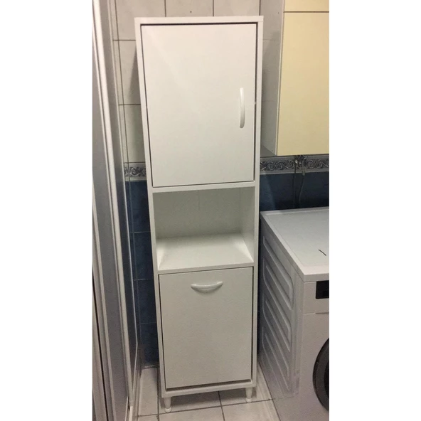 EGE 44,6x165 cm Kirli Çamaşır Sepetli, Erzak, Kiler, Oyuncak Dolabı - 4