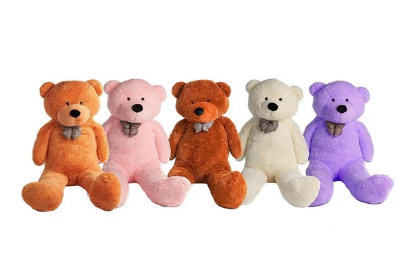 Papyonlu 95 cm  Sevimli Peluş Şaşkın Ayı - Sevgiliye En Özel HEDİYE - 5