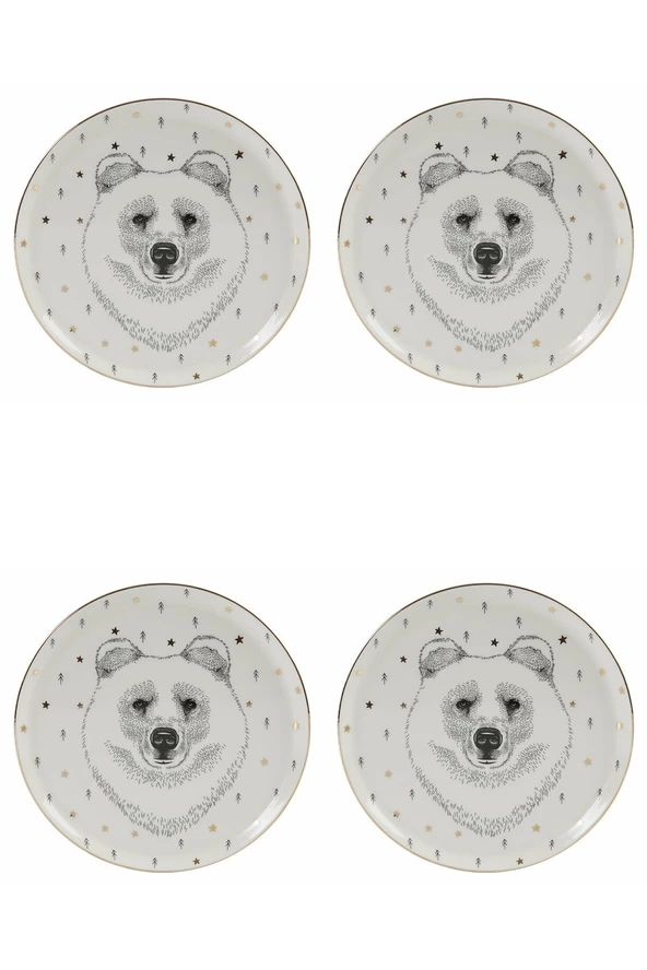 Porland Forest Bear Düz Tabak 20cm 4lü