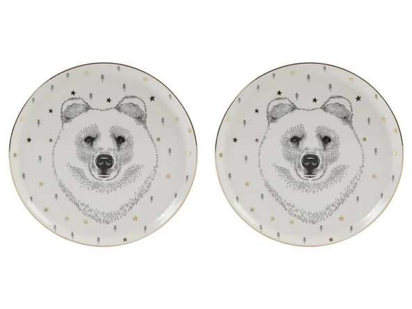Porland Forest Bear Düz Tabak 20cm 2li