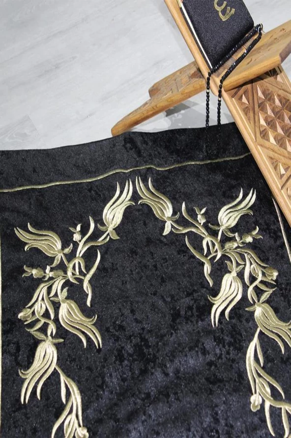 Çeyiz Diyarı Tacmahal Lale Desen Nakışlı Seccade - 12