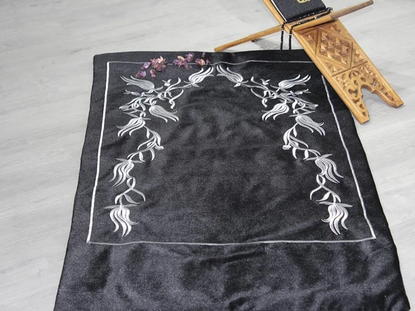 Çeyiz Diyarı Tacmahal Lale Desen Nakışlı Seccade - 7