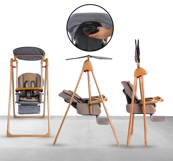 Tommybaby Crazy Gold Salıncak Bebek Çocuk Salıncağı Mama Sandalyesi - 4