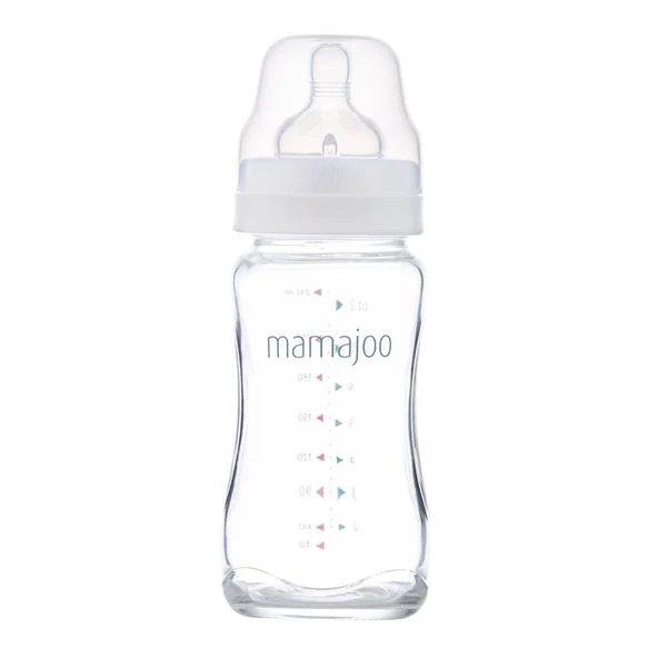Mamajoo Cam Biberon 240 ml & Anti-Kolik Biberon Emziği No:2 / M