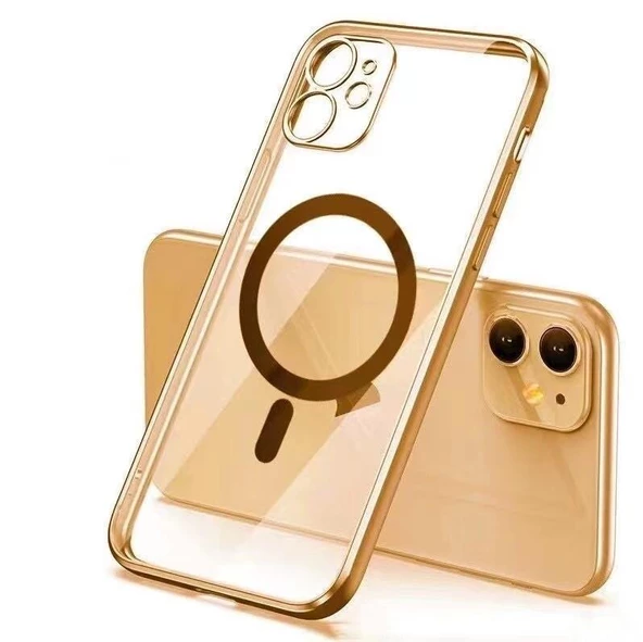 İphone 12 Magsafe Uyumlu Parlak Lazer Telefon Kılıfı - 9