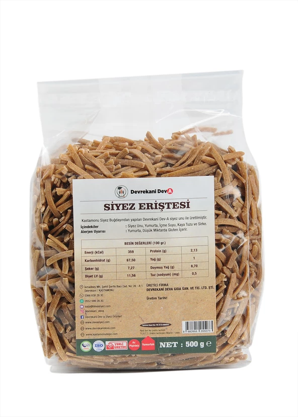 SİYEZ ERİŞTE 500G