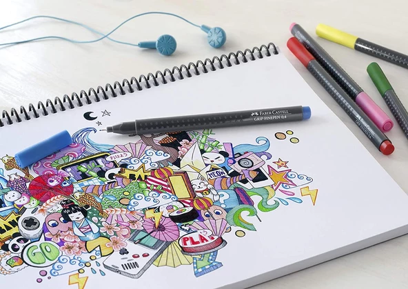 Faber-Castell Grip Finepen Fineliner 0.4 Keçe Uçlu Kalem - 8