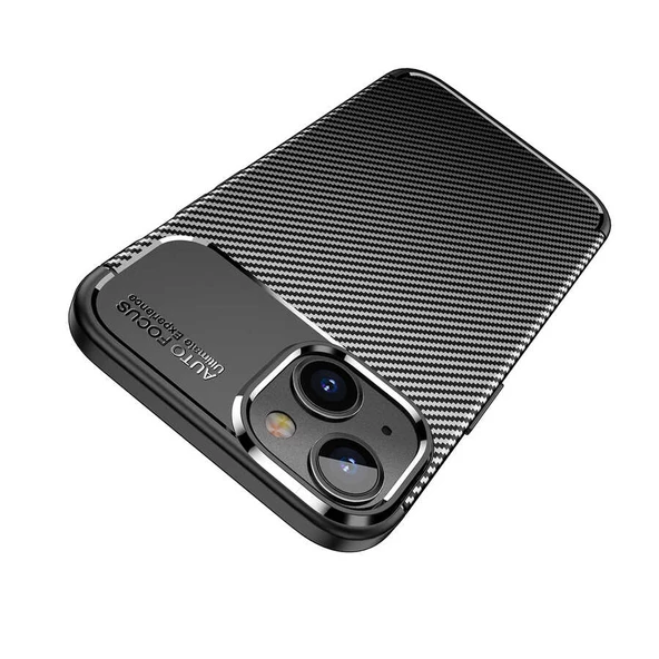 Vendas iPhone 14 Max (14 Max Uyumlu) Deep Dizayn Auto Focus Tasarımlı Karbon Dizayn Kılıf + Cam Ekran Koruyucu - 4