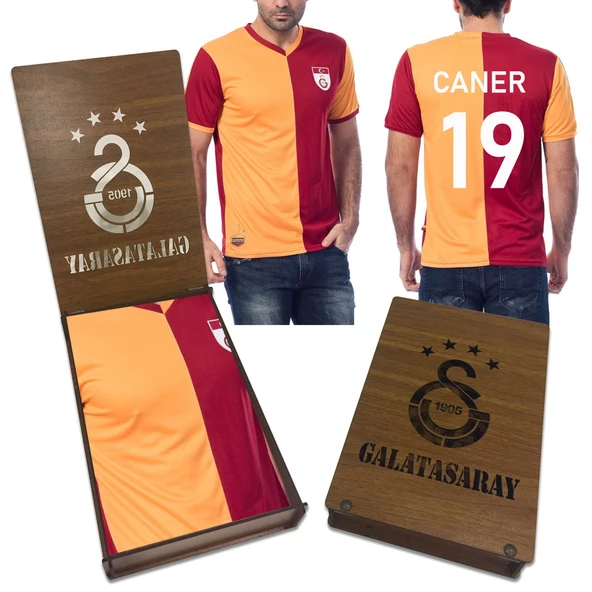 Galatasaray Metin Oktay 4 Yıldızlı Fan Kişiye Özel Forma Ahşap Kutulu