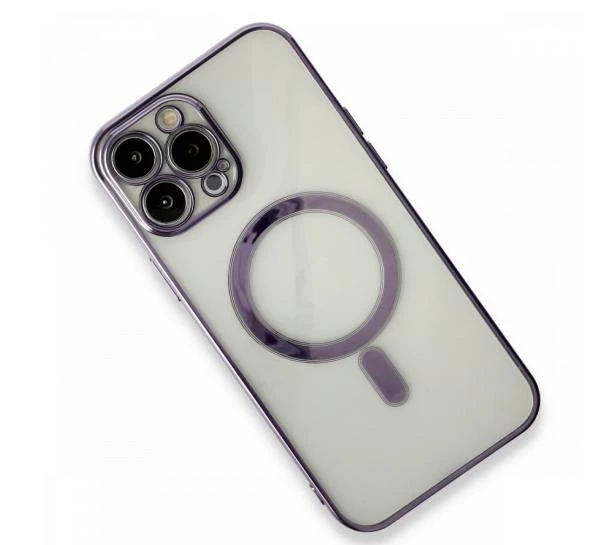 İphone 14 Magsafe Uyumlu Parlak Lazer Kapak - Resim 8