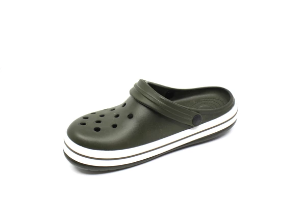 Akınal Bella 195 Haki-Beyaz-Haki Unisex Sabo Terlik - 3