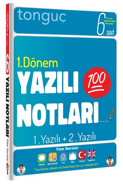 6. Sınıf Yazılı Notları 1. Dönem 1 ve 2. Yazılı Konu Özetli - Tonguç Yayınları