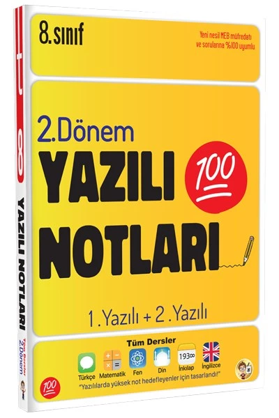 8. Sınıf Yazılı Notları 1. Dönem ve 2. Dönem 1 ve 2. Yazılı - Tonguç Yayınları - 3