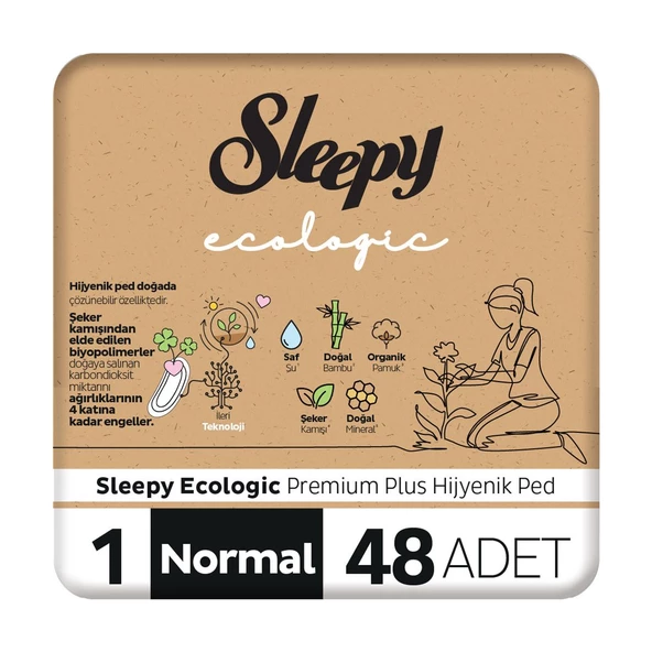 Sleepy Ecologic Premium Plus Hijyenik Ped Normal 48 Adet Ped