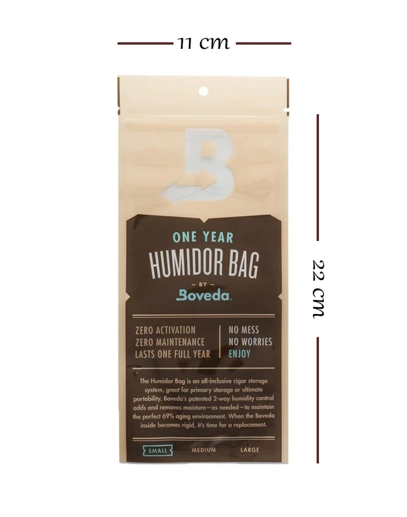 BOVEDA 1 Yıllık Puro Saklama Poşeti Küçük Boy - 4