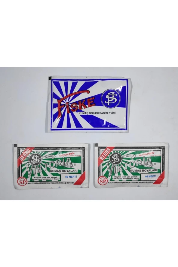 Viktoria Kumaş Boyası Nefti 2Pk+Fiske Sabitleme 1Pk - 3
