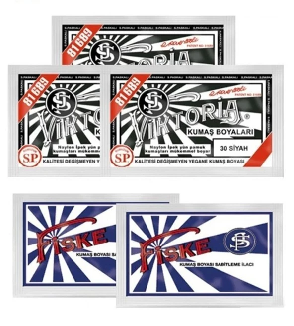 3ad 30 Siyah Viktoria Kumaş Boyası Kot Boyası - 2ad Fiske Sabitleyici