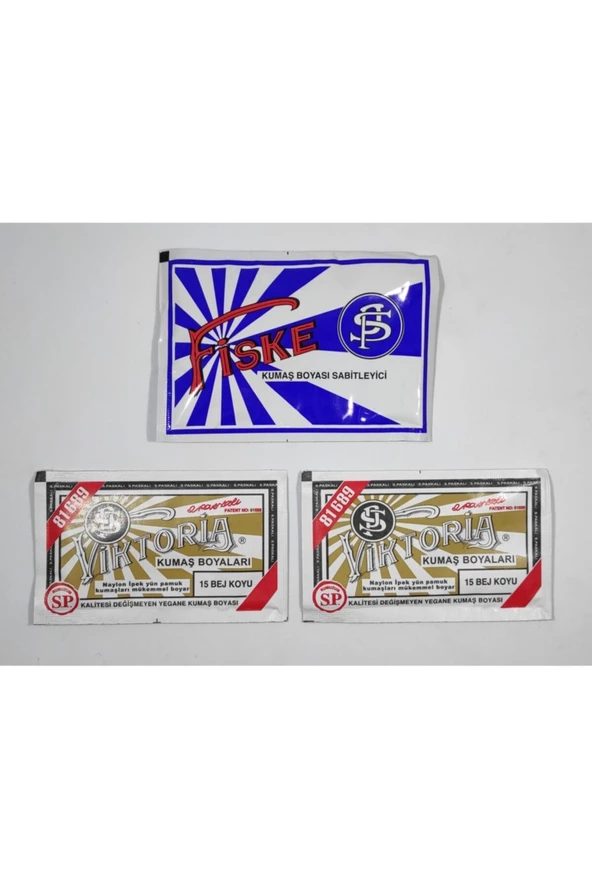 Viktoria No15 Kumaş Boyası Koyu Bej (2 ADET) Boya Sabitleyici Fiske