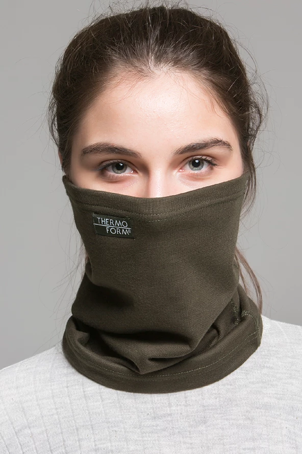Thermoform Heavy Yetişkin Boyunluk Yüz Maskesi Haki - 2