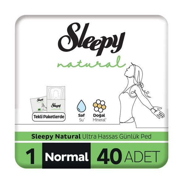 Sleepy Natural Ultra Hassas Günlük Ped Normal 40 Adet Ped