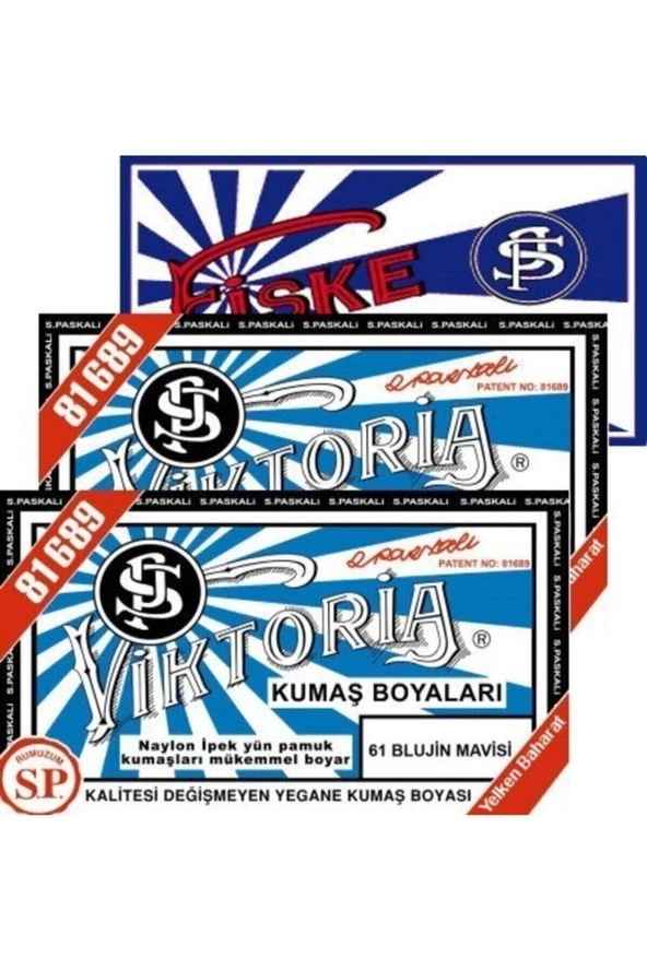 Viktoria Kumaş Boyası Blujin Mavisi 2Pk+Fiske Sabitleme 1Pk ürün görseli 1