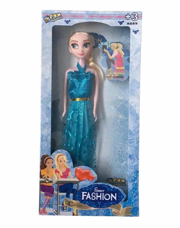 Turkafone Elsa 30cm Et bebek ve Tokalı Saç Taç Asa Seti - Resim 3