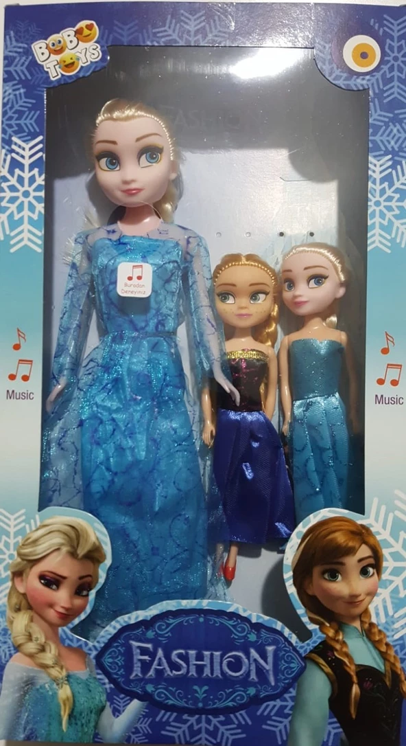 Karlar Ülkesi Elsa VE mini Anna-Elsa Şarkı Söyleyen Oyuncak Bebek 27.5 Cm els - 1