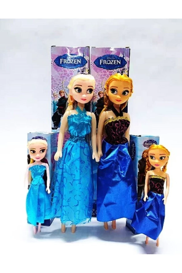 Karlar Ülkesi Elsa Ve Anna 4lü Et Bebek Set - Resim 3