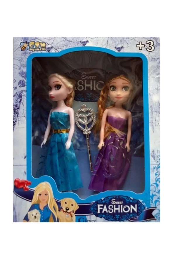 Mini Elsa Ve Anna Asalı  Kutulu 3 lü frozen Girls Bebek Oyuncak