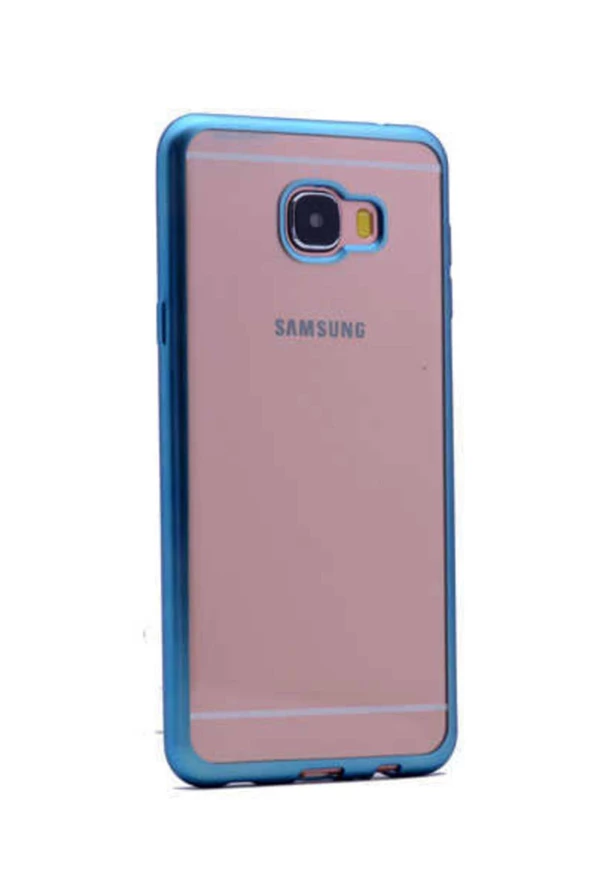Samsung Galaxy C5 Pro Parlak Lazer Silikon Kılıf Mavi